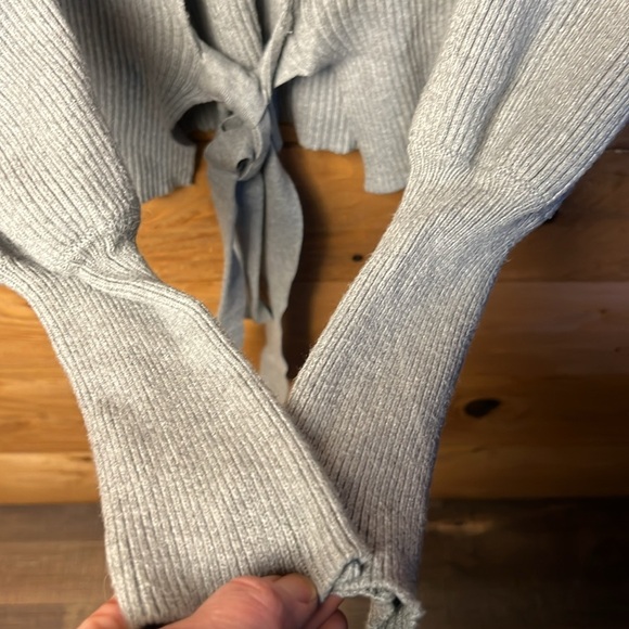 Do+Be Women Sweater Cardigan Small Long Sleeve front tie ribbed oversized casual - Picture 8 of 8